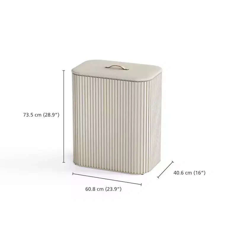 Joseph Joseph Tota Trio Luxe 90L Cesto portabiancheria con separazione in bambù - Ecru