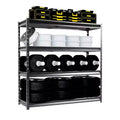 Atlas Shelving 4-Tier 72"x24"x72" Heavy Duty Garage Shelving Load 12000lbs Hammertone: Steel Utility Storage, Adjustable Shelves