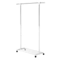 Whitmor Adjustable Garment Rack White: Steel Frame, No Assembly, Closet & Wardrobe Hanging, White Rolling Rack