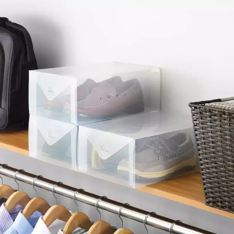 Whitmor Vue, scatole trasparenti per scarpe da uomo, 3 pz