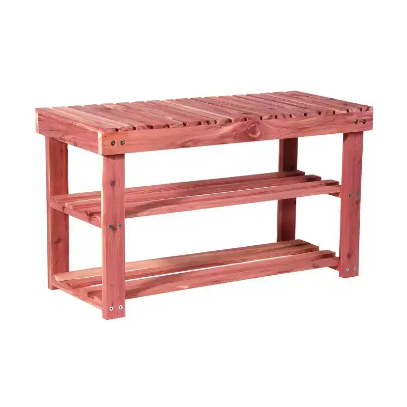 Household Essentials Cedar Fresh Scarpiera a 2 Ripiani e Panca, Marrone