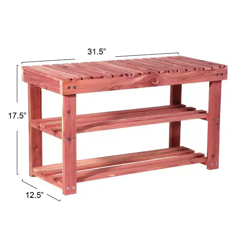 Household Essentials Cedar Fresh Scarpiera a 2 Ripiani e Panca, Marrone