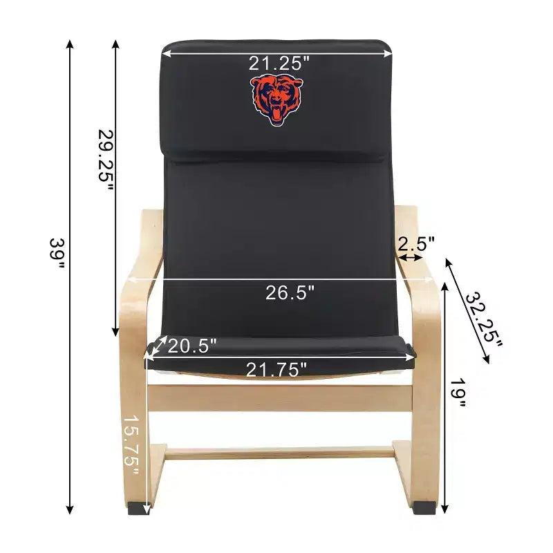 Sedia d'accento NFL Chicago Bears in legno curvato