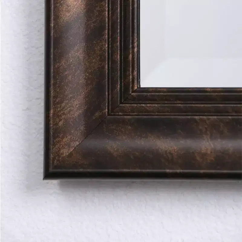 Specchio decorativo da parete Yosemite Home Decor con bordo smussato marrone chiaro: rettangolare moderno 24x36, nessun assemblaggio richiesto