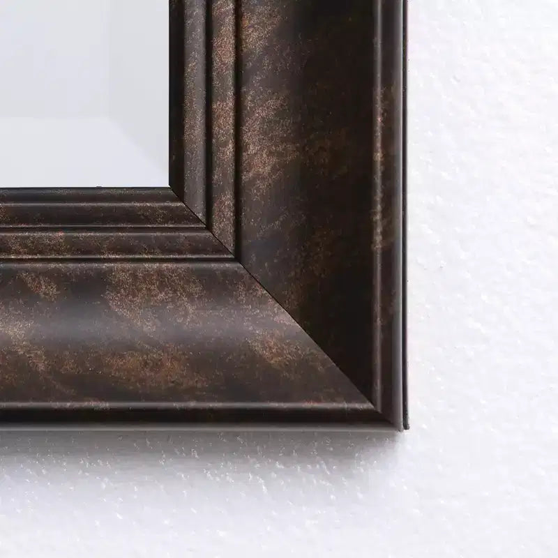 Specchio decorativo da parete Yosemite Home Decor con bordo smussato marrone chiaro: rettangolare moderno 24x36, nessun assemblaggio richiesto