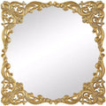 Olivia & May Metal Floral Ornate Baroque Room Wall Mirror with Distressed Details Gold