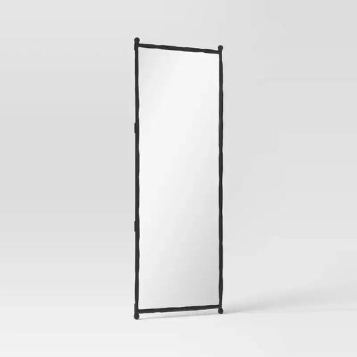 25"x65" Decorative Forged Metal Floor Mirror Black - Threshold™