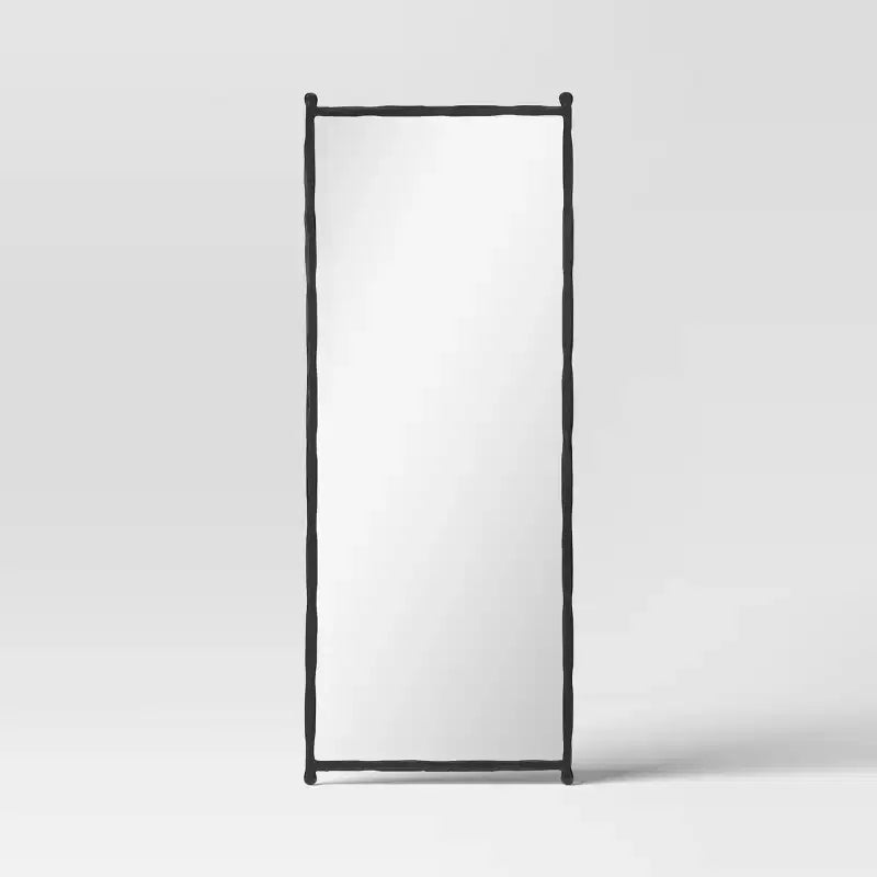 Specchio da pavimento decorativo in metallo forgiato nero 25"x65" - Threshold™