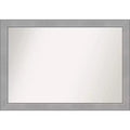 40" x 28" Non-Beveled Vista Brushed Nickel Wall Mirror - Amanti Art: Modern Rectangle, Polystyrene Frame