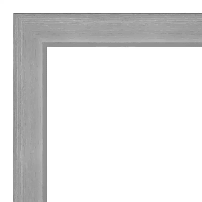Specchio da parete senza smussatura 40" x 28" Vista in nichel spazzolato - Amanti Art: Rettangolare moderno, cornice in polistirene