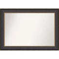 42" x 30" Non-Beveled Thomas Black Bronze Bathroom Wall Mirror - Amanti Art: Rectangle, Polystyrene Frame, Wall Mounted