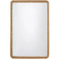 36"x24" Metal Wall Mirror with Beaded Detailing Gold - Olivia & May: Modern Rectangular Decorative Mirror, No Assembly Required