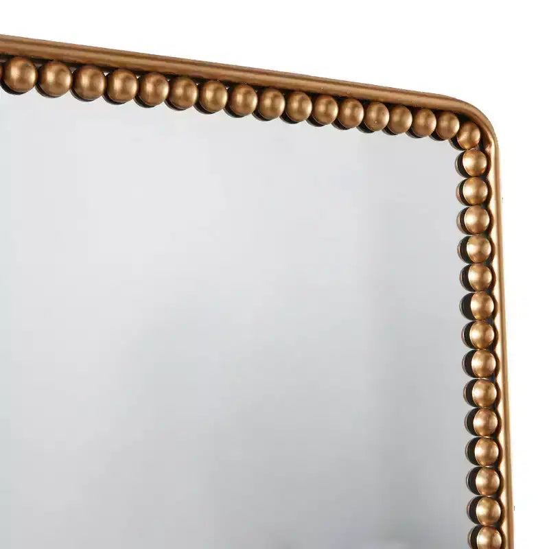 Specchio da Parete in Metallo 36"x24" con Dettaglio Perline Oro - Olivia & May: Specchio Decorativo Rettangolare Moderno, Nessun Montaggio Richiesto