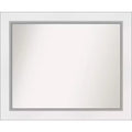 34" x 28" Non-Beveled Eva White Silver Wall Mirror - Amanti Art: Modern Rectangular, Polystyrene Frame, Includes Mounting Hardware