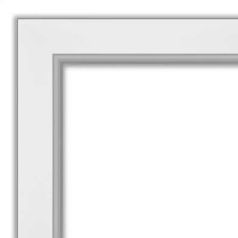 Specchio da parete Amanti Art 34"x28" Eva White Silver non smussato - Cornice rettangolare moderna in polistirene, hardware di montaggio incluso