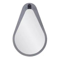 Howard Elliott 28"x18" Teardrop Saldar Gray Wood Framed Mirror with Black Metal Hook
