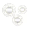 Olivia & May Wood Starburst Wall Mirror Set of 3 White: Traditional Style, No Assembly, Includes Mounting Hardware