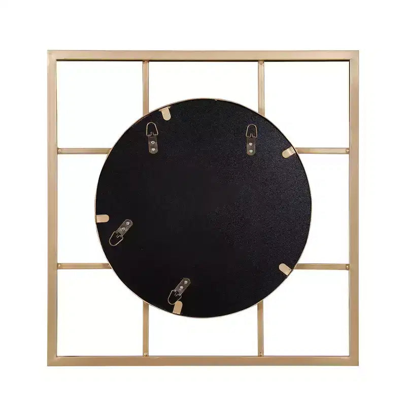 Specchio da parete oro Howard Elliott 20"x20" con cornice in metallo, circolare e quadrata: stile moderno, nessun assemblaggio, montaggio a parete