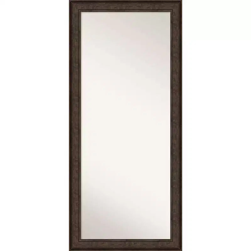 30" x 66" Non-Beveled Ridge Bronze Full Length Floor Leaner Mirror - Amanti Art: Includes Mounting Hardware
