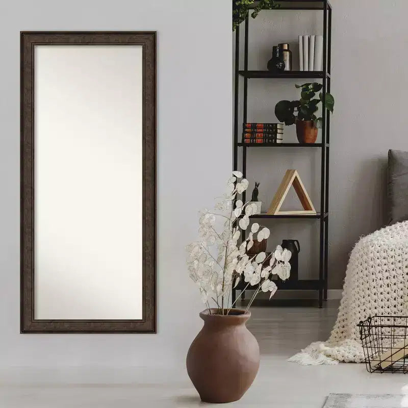 Specchio da terra a tutta lunghezza Amanti Art, 30" x 66", in bronzo con bordo non smussato - Include hardware per il montaggio