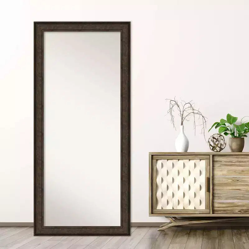 Specchio da terra a tutta lunghezza Amanti Art, 30" x 66", in bronzo con bordo non smussato - Include hardware per il montaggio