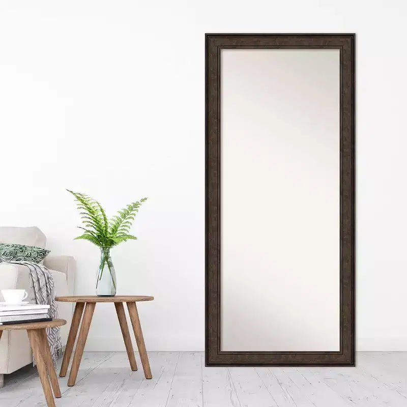 Specchio da terra a tutta lunghezza Amanti Art, 30" x 66", in bronzo con bordo non smussato - Include hardware per il montaggio