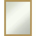 20" x 26" Non-Beveled Grace Brushed Gold Narrow Wall Mirror - Amanti Art: Modern Rectangular Vanity Mirror, Includes Mounting Hardware