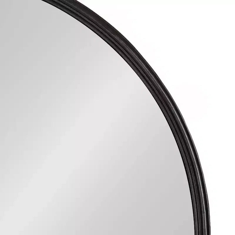 Specchio Decorativo da Parete Piatto Rotondo Caskill Nero 61 x 58 cm - Kate & Laurel All Things Decor: Stile Moderno, Cornice in MDF, Nessun Montaggio Richiesto