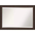 41" x 29" Beveled Lara Bronze Wood Wall Mirror - Amanti Art: Modern Rectangular, No Assembly Required