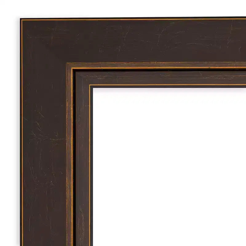 Specchio da parete in legno bronzo Lara smussato 41" x 29" - Amanti Art: Rettangolare moderno, nessun assemblaggio richiesto