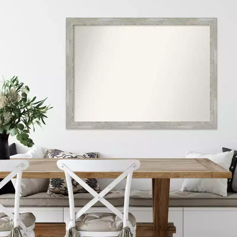 Specchio da parete stretto da 42" x 31" senza smussatura grigio tortora - Amanti Art
