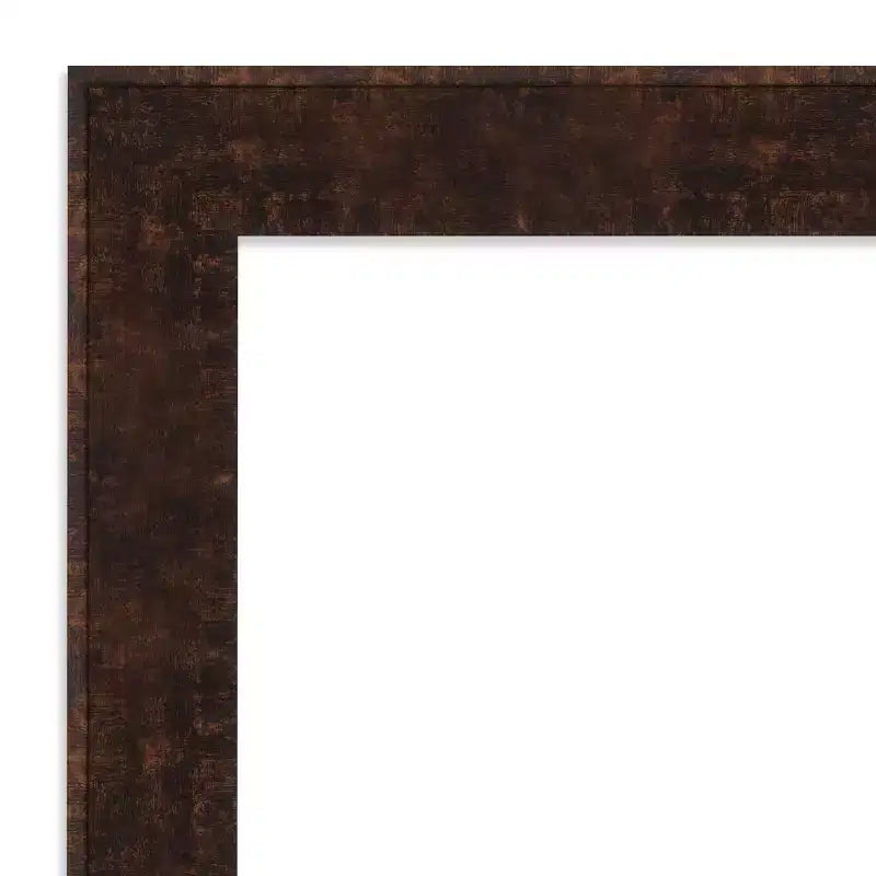 Specchio da parete stretto 40" x 28" senza smusso William Mottled Bronze - Amanti Art