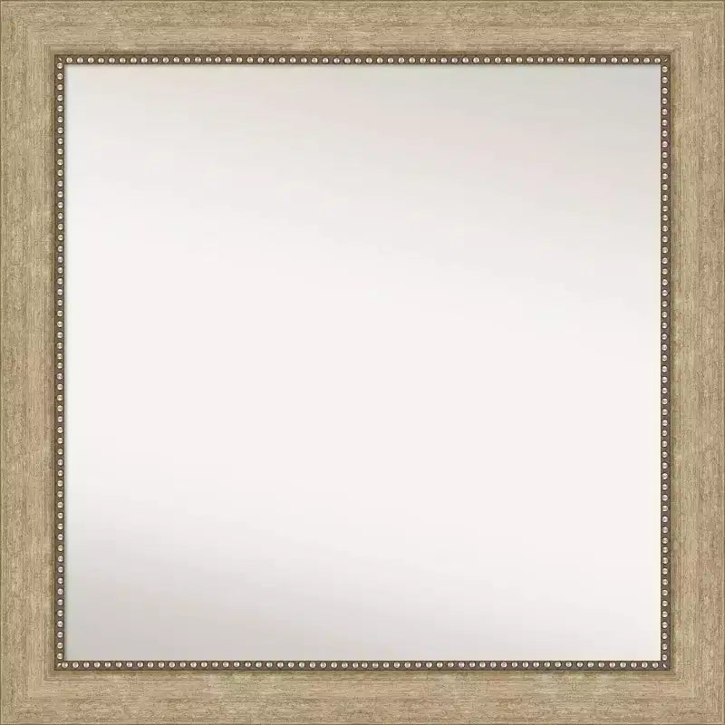 31" x 31" Non-Beveled Astor Champagne Wall Mirror - Amanti Art: Modern Square Framed, Includes Mounting Hardware