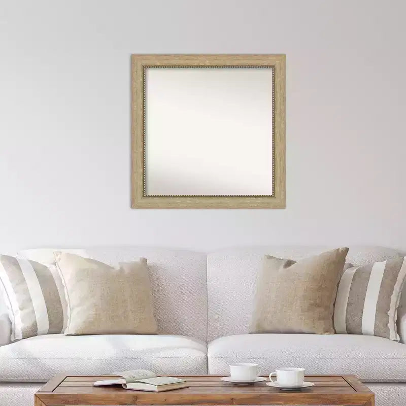 Specchio da parete Astor Champagne, 78,7 x 78,7 cm, non smussato - Amanti Art: Cornice quadrata moderna, include hardware per il montaggio