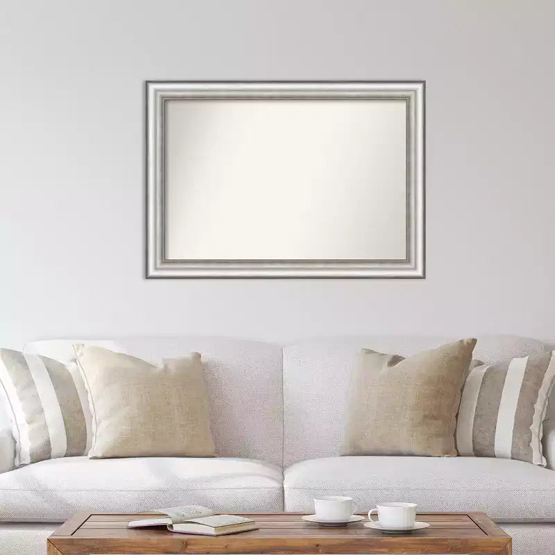 Specchio da parete argento per salone non smussato 41" x 29" - Amanti Art