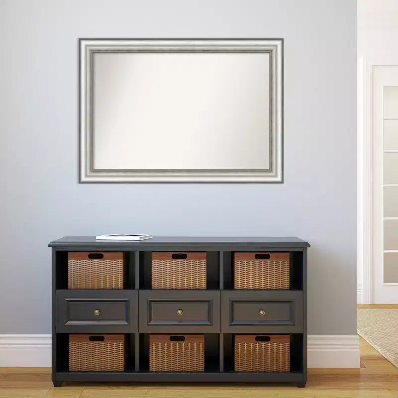 Specchio da parete argento per salone non smussato 41" x 29" - Amanti Art