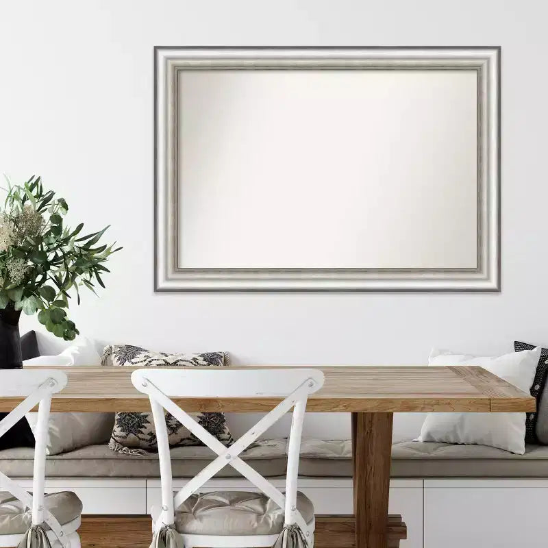 Specchio da parete argento per salone non smussato 41" x 29" - Amanti Art