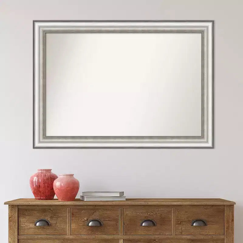 Specchio da parete argento per salone non smussato 41" x 29" - Amanti Art
