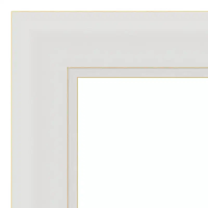 Specchio da parete stretto Flair non smussato 32" x 26" bianco tenue - Amanti Art: Rettangolare moderno, cornice in polistirene, hardware di montaggio incluso