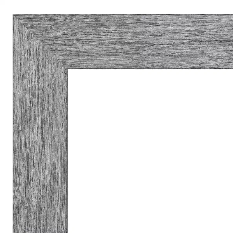 Amanti Art 23" x 29" Specchio da parete con cornice rustica effetto corteccia grigia : Vetro smussato, Cornice in polistirolo, Nessun assemblaggio richiesto