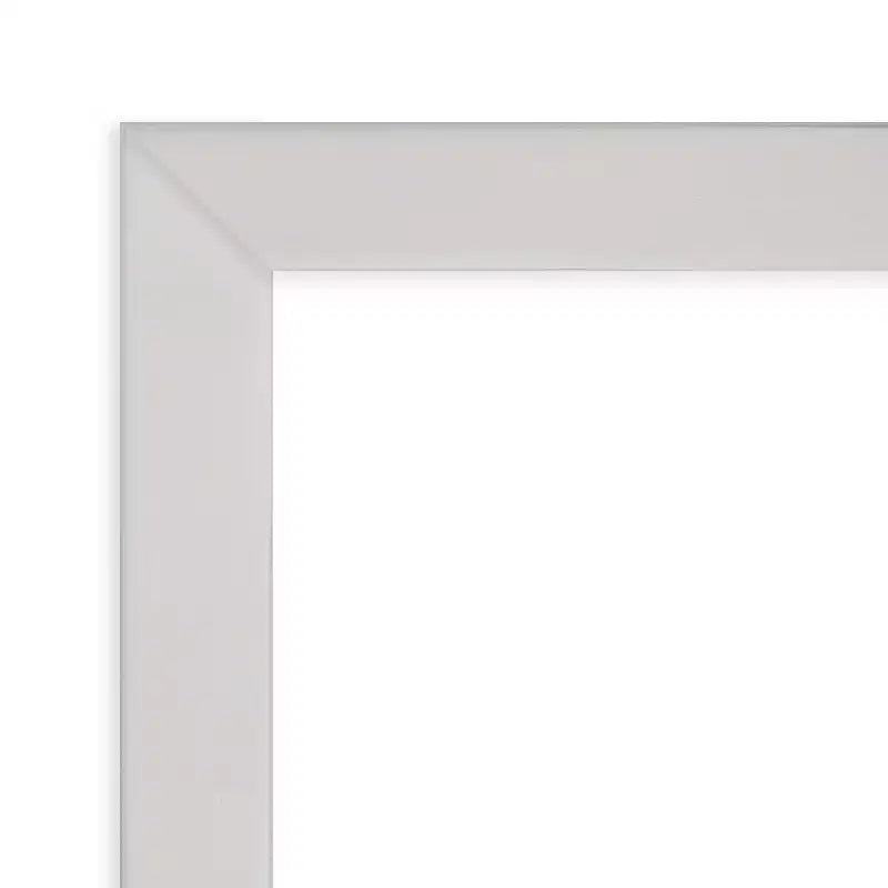 Specchio da parete quadrato moderno Amanti Art con cornice in legno color argento svelte senza smussatura 28"x 28" - Ferramenta per il montaggio inclusa