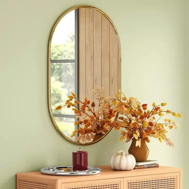 Specchio da parete con tubo in metallo da 24"x36" dorato - Threshold™