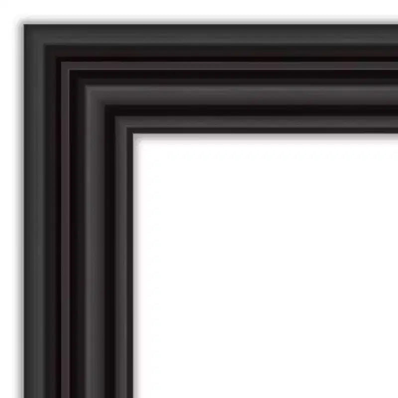Specchio da parete nero coloniale non bisellato 44" x 33" - Amanti Art: Rettangolare moderno, hardware di montaggio incluso