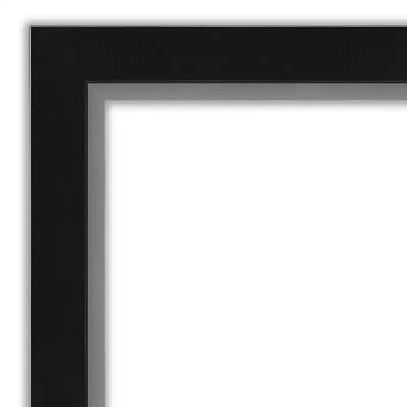 Specchio da Parete Stretto da Bagno Nero, 99 cm x 68 cm, Eva, senza smusso - Amanti Art: Rettangolare Moderno, Cornice in Polistirolo, Montaggio a Parete