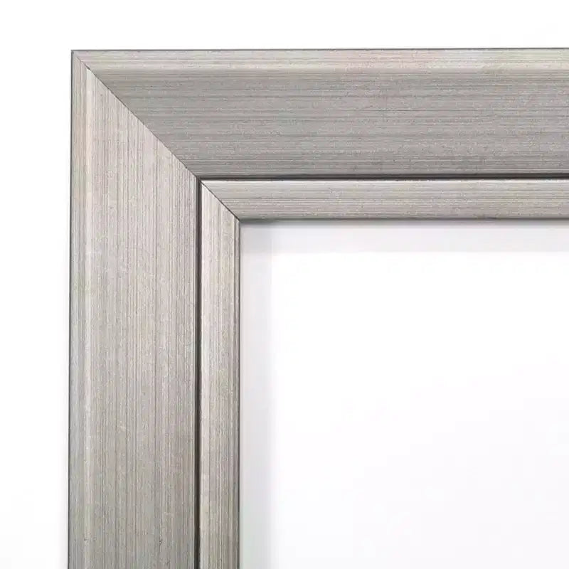 Specchio da parete senza smussatura in legno sottile Romano Silver da 40" x 28" per bagno - Amanti Art: Rettangolare moderno, a parete