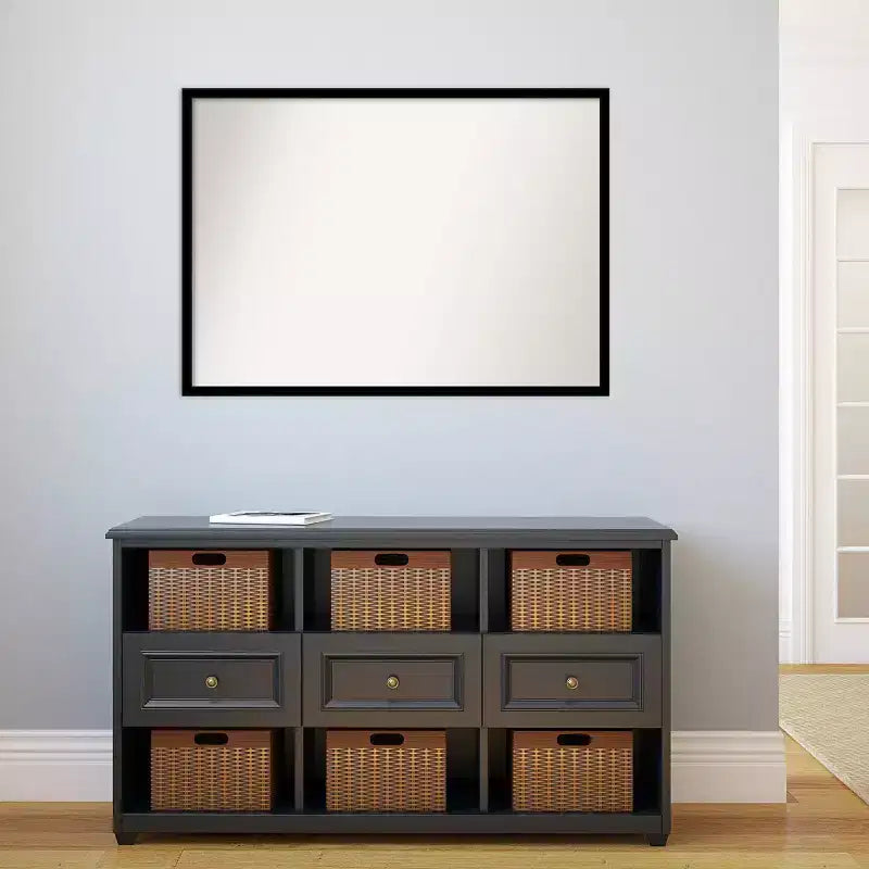 Specchio da parete per bagno Amanti Art, 40" x 29", senza smussatura, nero intenso: rettangolare, cornice in polistirene, montaggio a parete
