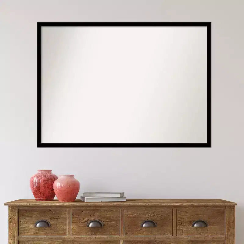 Specchio da parete per bagno Amanti Art, 40" x 29", senza smussatura, nero intenso: rettangolare, cornice in polistirene, montaggio a parete