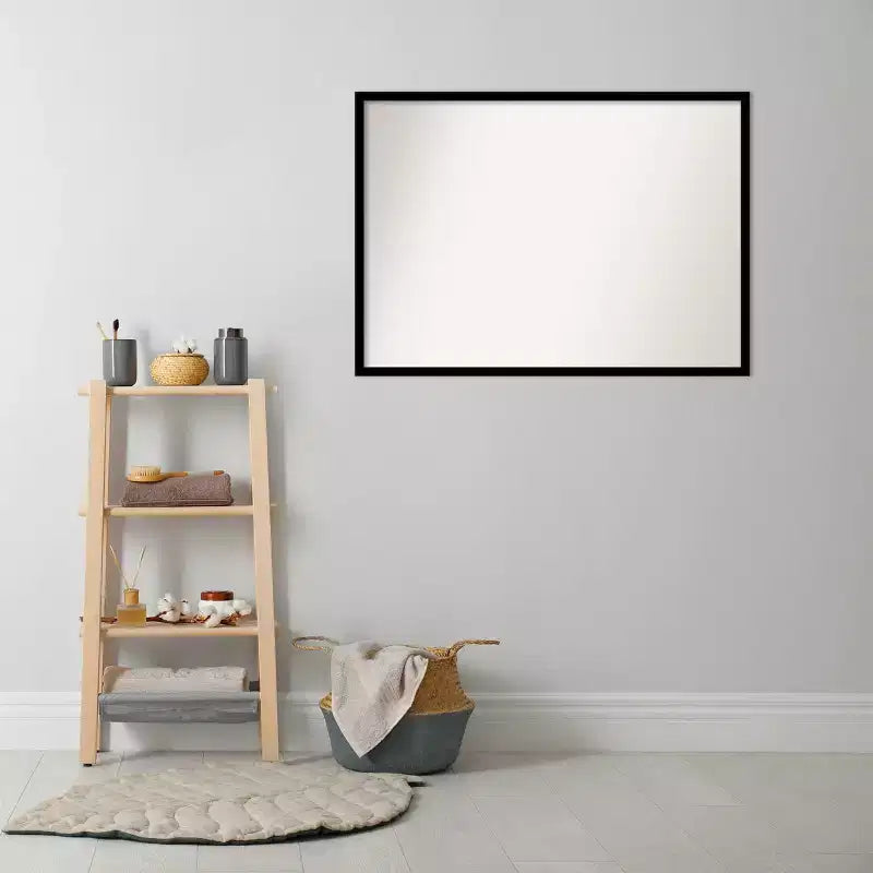 Specchio da parete per bagno Amanti Art, 40" x 29", senza smussatura, nero intenso: rettangolare, cornice in polistirene, montaggio a parete