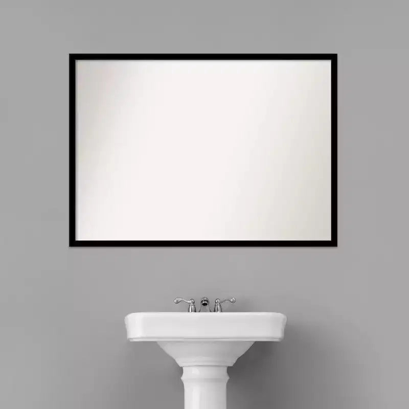 Specchio da parete per bagno Amanti Art, 40" x 29", senza smussatura, nero intenso: rettangolare, cornice in polistirene, montaggio a parete