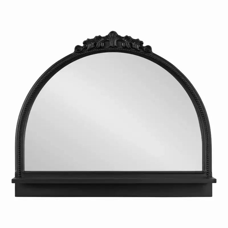 Specchio ad arco Dellona 24"x20" Kate & Laurel All Things Decor con ripiano, nero